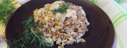 сливочная гречка с грибами и курицей. Шаг 4