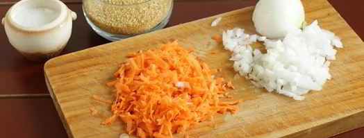 пшеничная каша с морковью и луком. Шаг 5