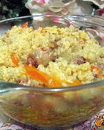 Пшеничная каша с тушеной свининой