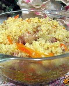 Пшеничная каша с тушеной свининой