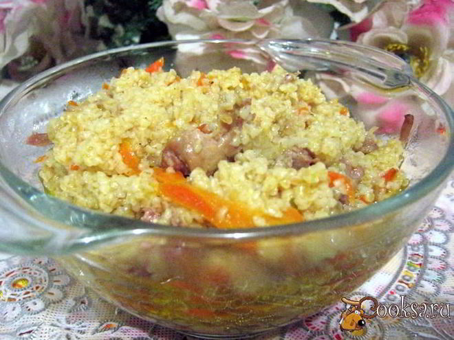 Рецепт пшеничной каши с тушеной свининой