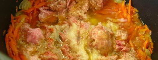 пшеничная каша с тушеной свининой. Шаг 2