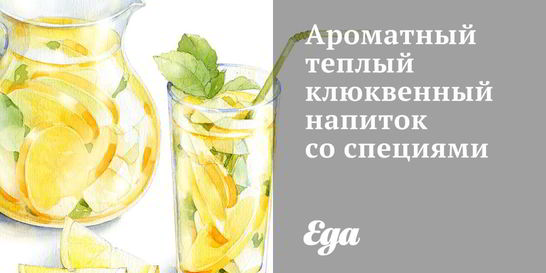 Ароматный теплый клюквенный напиток со специями