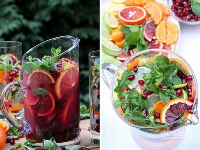Рецепт гранатово-цитрусового коктейль