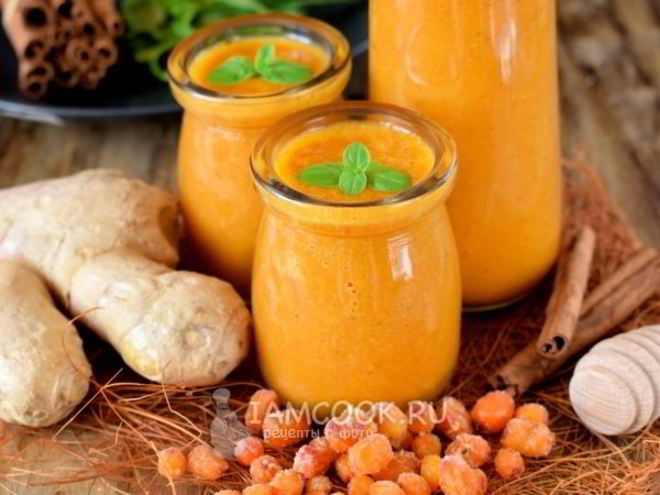 Рецепт облепихового смузи с имбирем