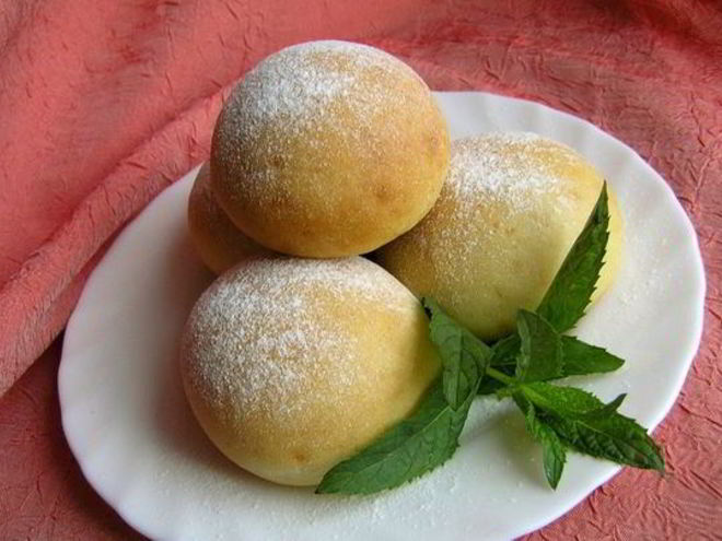 Рецепт творожных булочек с мятным сиропом