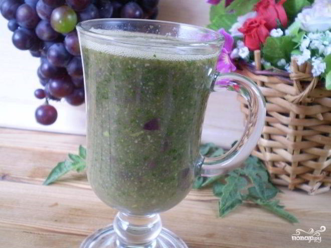 Рецепт зеленого коктейля с виноградом