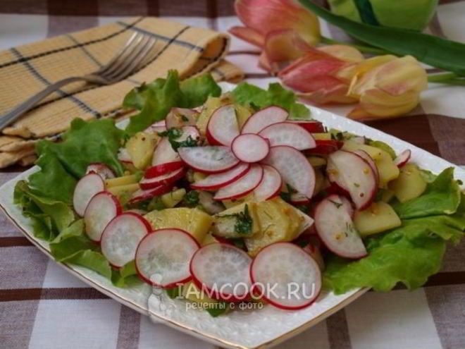 Рецепт картофельного салата с редисом