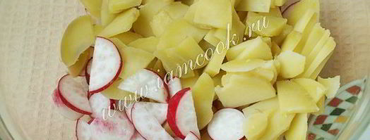 картофельный салат с редисом. Шаг 4