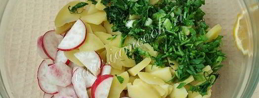 картофельный салат с редисом. Шаг 5