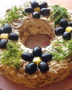 Куриный салат Леший с грибами и сыром