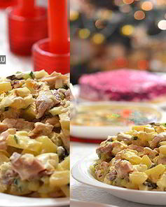 Куриный салат с ананасами