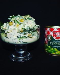 Нежный салат с копченой грудкой