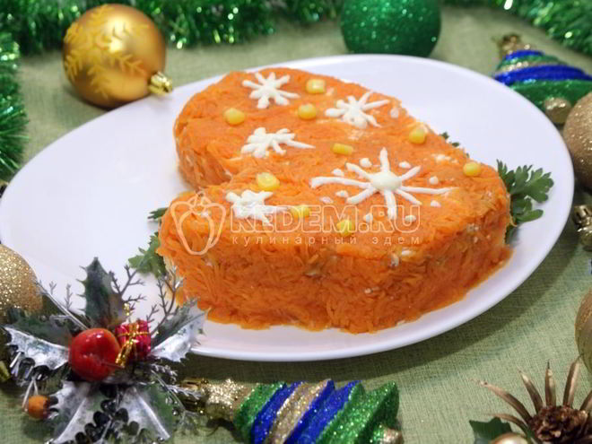 Рецепт новогоднего салата варежка