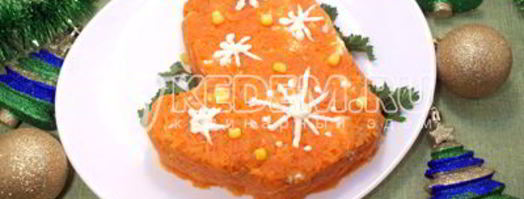 новогодний салат варежка. Шаг 7