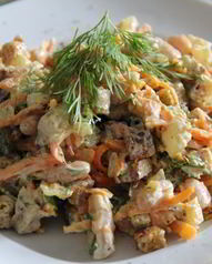 Салаты с сухариками