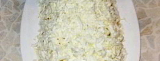 салат белая береза из куриного филе. Шаг 6