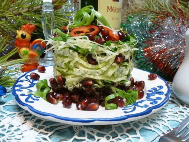 Рецепт салата гранатовая горка