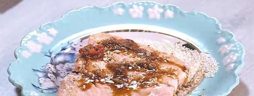 салат из бурого риса с семгой и манго. Шаг 10