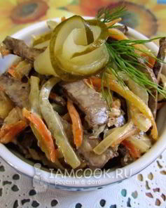 Салат из говяжьей печени