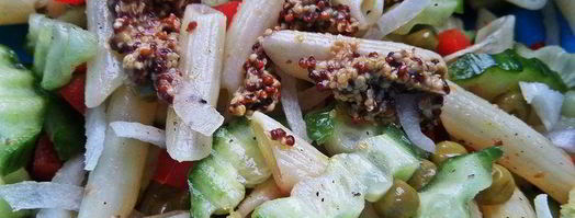 салат из овощей с пастой и сырными шариками. Шаг 6