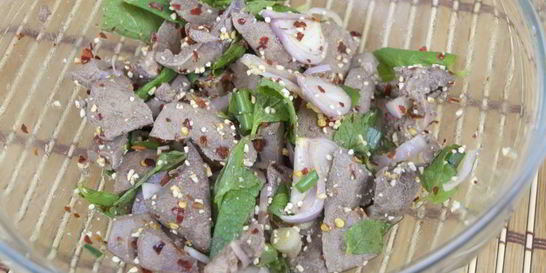 Салат из печени свиной