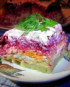 Салат из свеклы, сыра и моркови