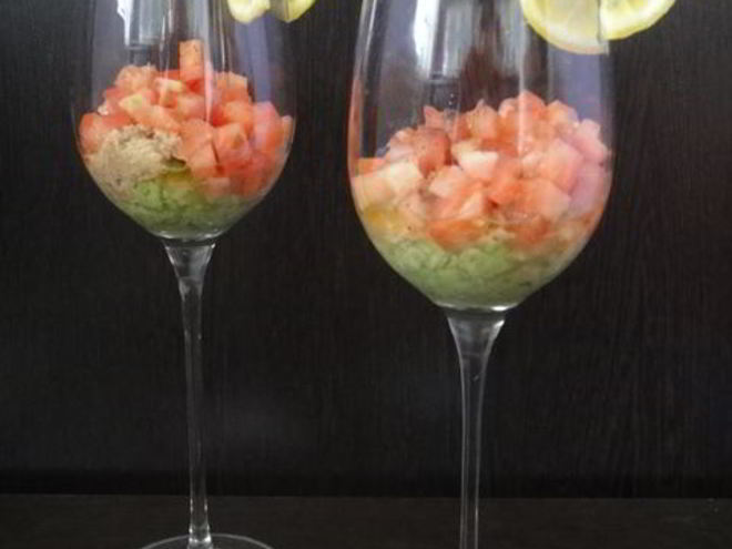 Рецепт салата-коктейля из авокадо и тунца