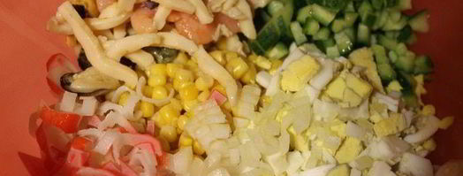 салат крабовый. Шаг 3