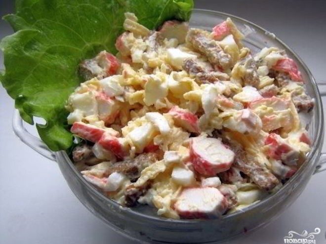 Рецепт салата обалденного с сухариками