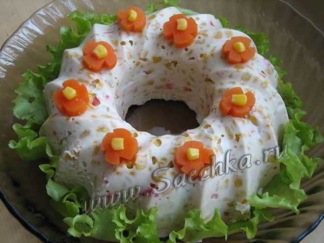 Рецепт салата с крабовыми палочками