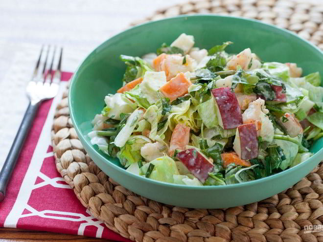 Рецепт салата с креветками