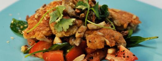 салат с крокетами из мозгов и грибами. Шаг 5