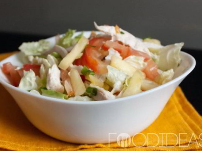 Рецепт салата с курицей и сыром
