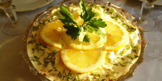 Салат с маринованными шампиньонами