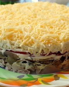 Салат Тоска с шампиньонами