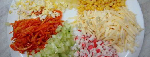 салат цветик семицветик с корейской морковкой. Шаг 8