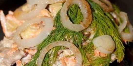 Салат Жар-птица с опятами