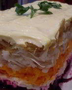 Слоеный салат Витаминный тортик