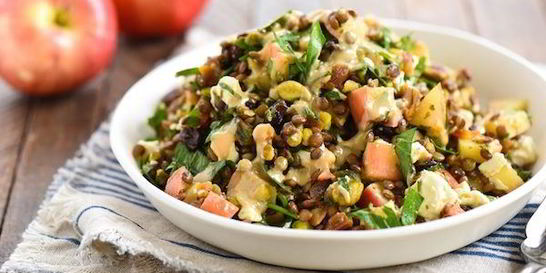 Вкусный салат из чечевицы