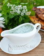 Кефирный соус с чесноком и кинзой