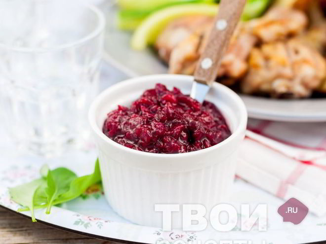 Рецепт клюквенного соуса с красным луком