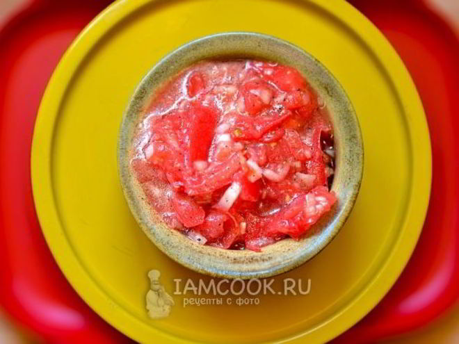 Рецепт арабского салата-супа из розовых помидоров