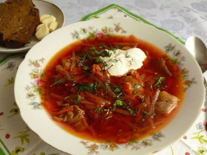 Рецепт борща из конины