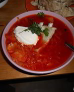 Борщ на ребрышках с острым перцем