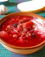 Борщ с фасолью постный