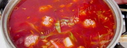 борщ с фрикадельками. Шаг 13