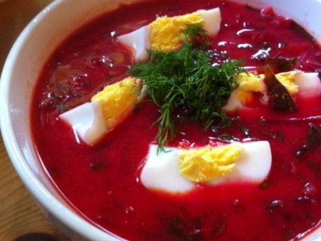 Рецепт борща с грибами и свекольной ботвой