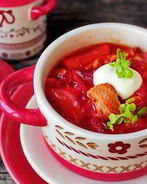 Борщ с курицей и свеклой