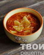 Борщ с тушеной капустой